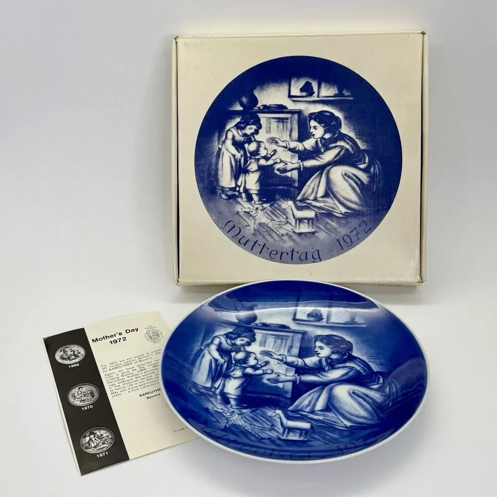 Mothers Day 1972 Muttertag Plate BAREUTHER Bavaria Germany 7.75